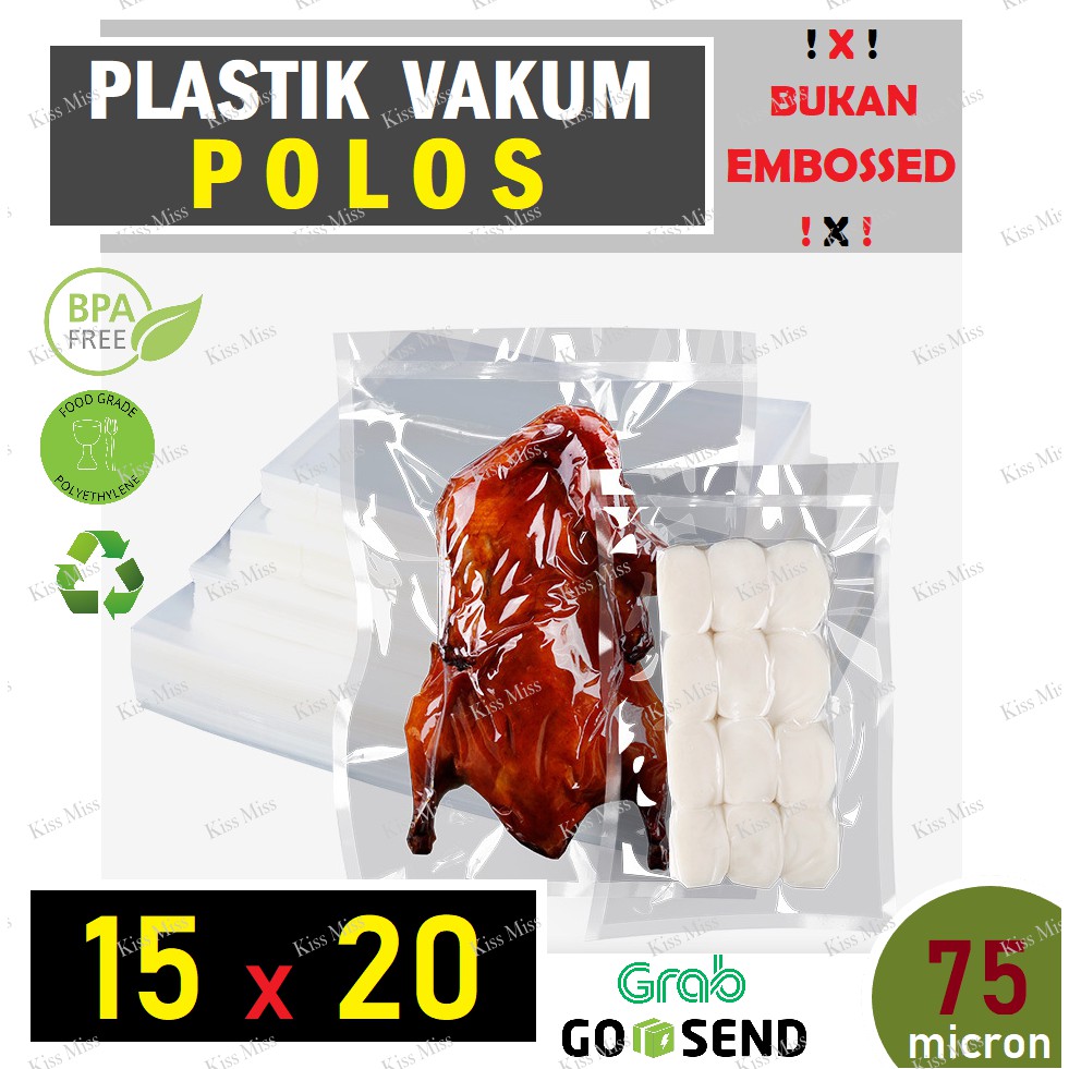 Plastik Vakum POLOS - 15x20 - Vacuum Sealer - Nylon - Vacum - SINBO - Plastik Makanan - BENING