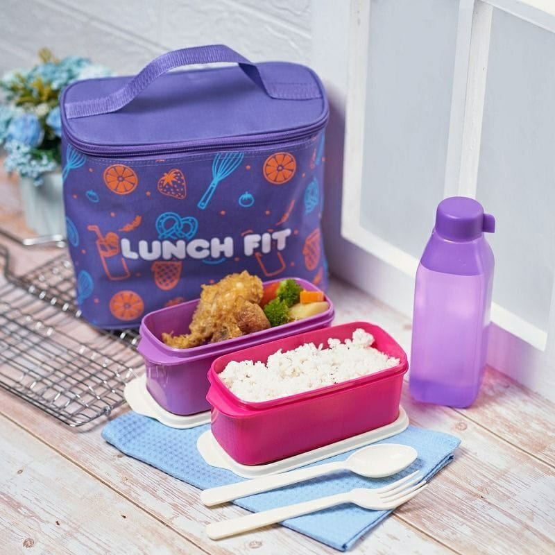 tas bekal makan kotak makan set lunch fit lengkap dengan tas lunch box