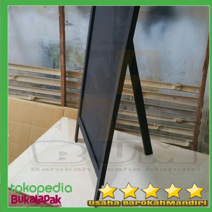 

blackboard papan tulis stand 50x80cm full black papan tulis kapur