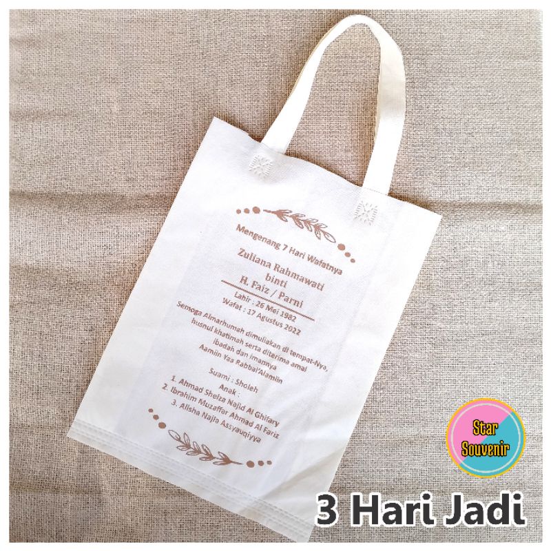 

Tas Berkat Tas Bingkisan Tas Spundbond Tas Hajatan Tas Kematian Tas Haul Bingkisan Tas Pernikahan Tas Slametan