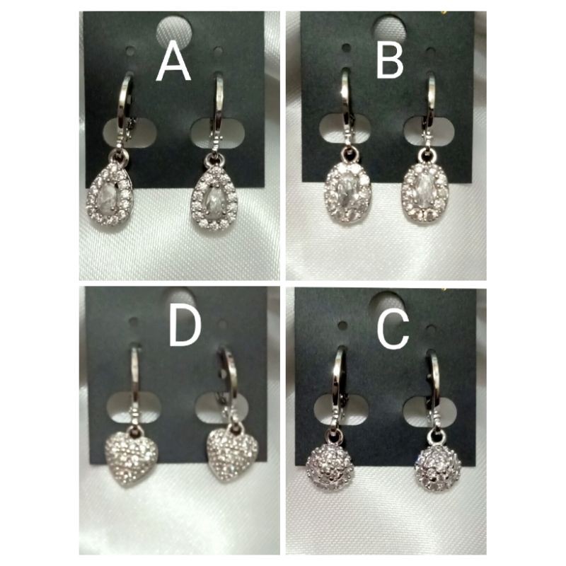 SAC01. Anting xuping wanita lapis emas putih silver dgn mata zircon