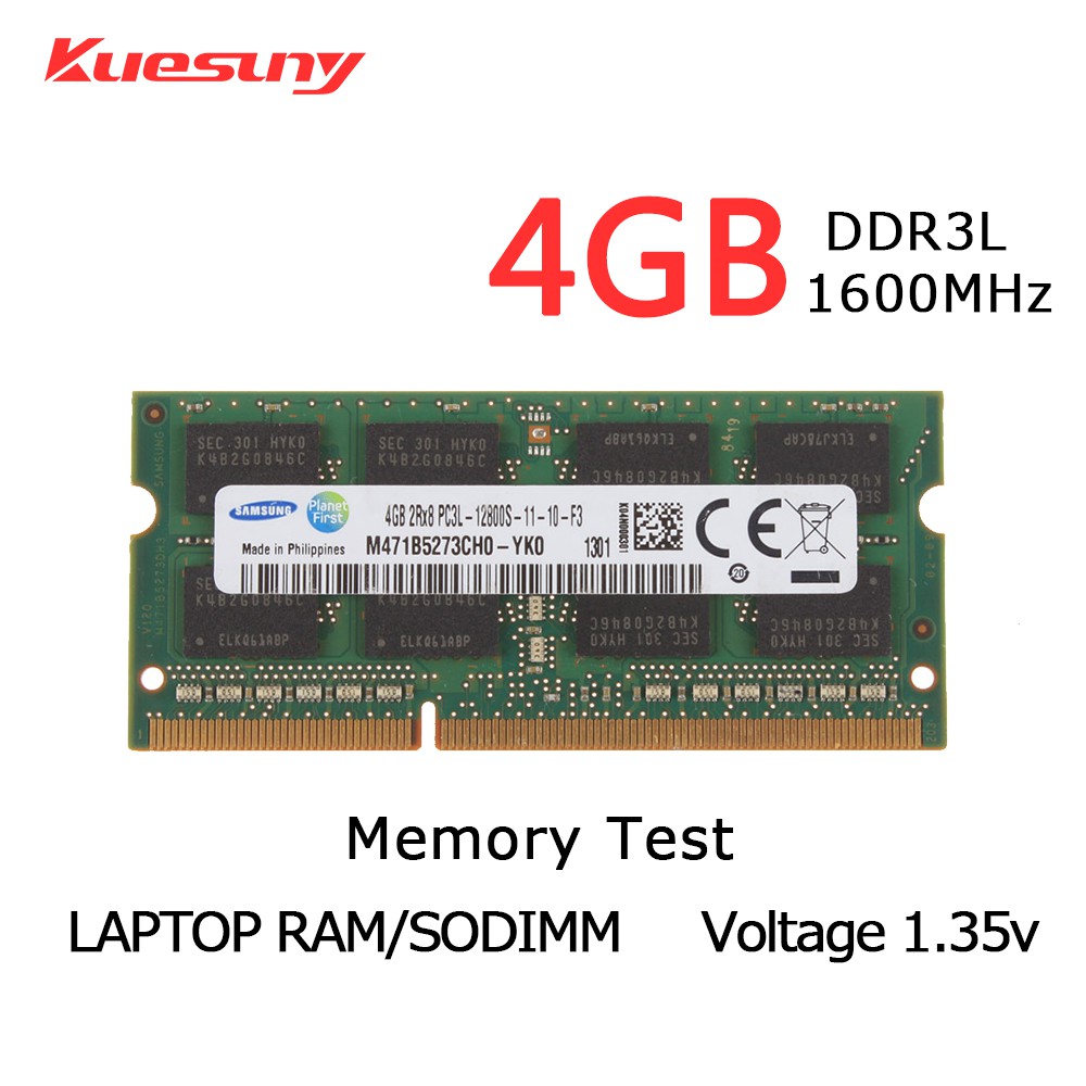 Notebook Memory Samsung 4GB 1.35V 2RX8 DDR3L 1600MHz PC3L