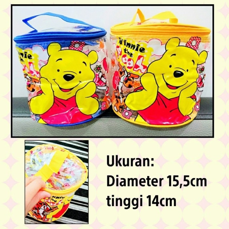 tas kosmetik tas bekal tas shampoo tas mika tabung cartoon karakter pooh