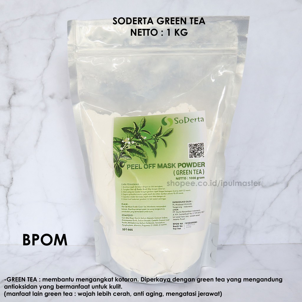 Soderta Peel Off Mask 500 g Masker Klinik Bubuk Rubber Jelly BPOM