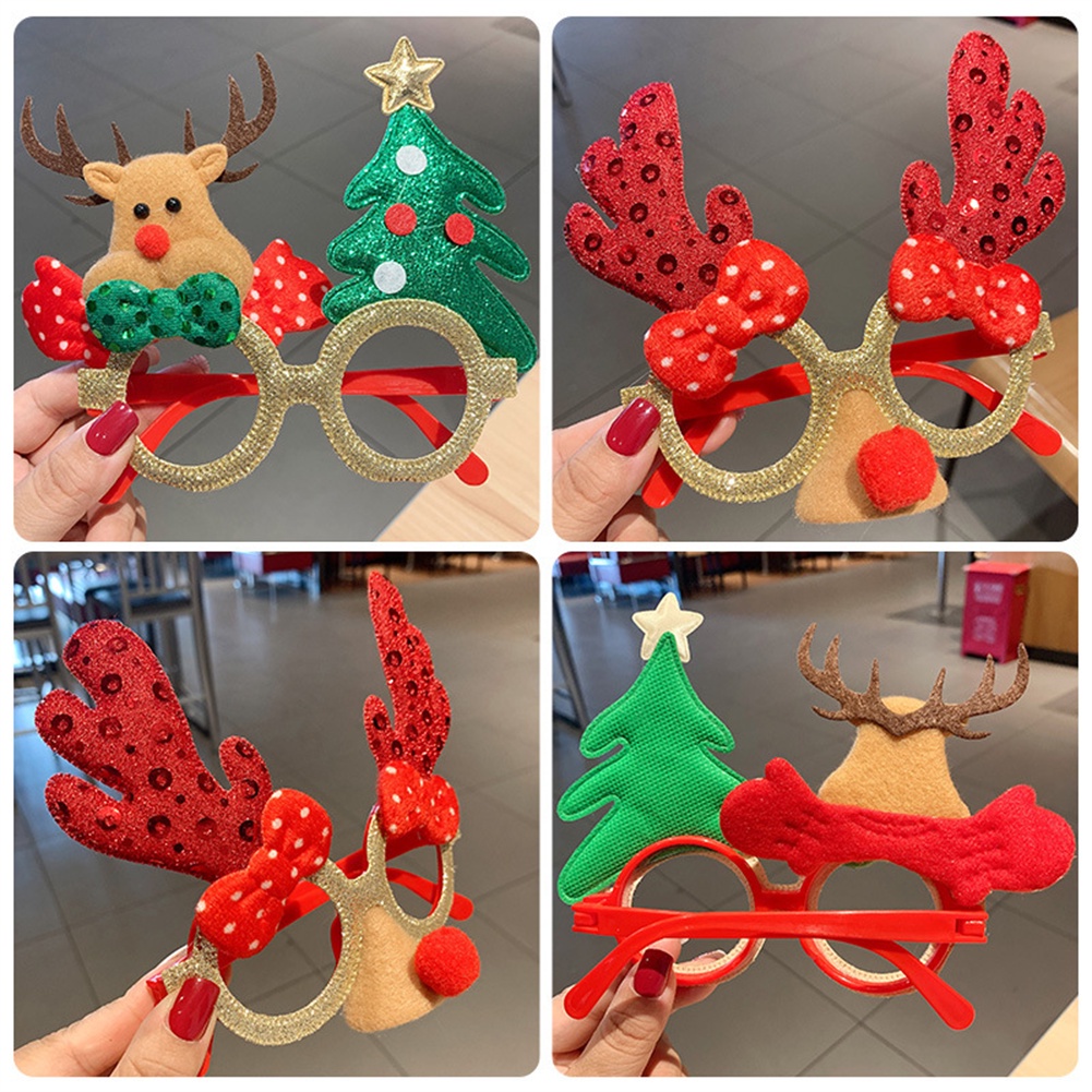 Christmas glasses frame female elk funny gift frame couple Christmas student dress up gift party decoration mirror OW