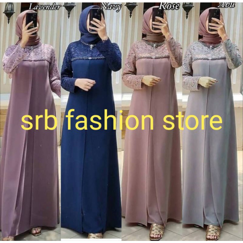 Gamis brokat kombinasi maxmara