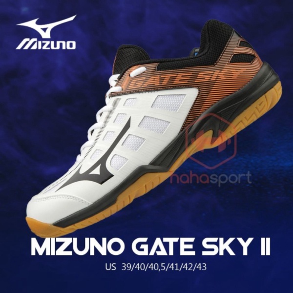 Jual Sepatu Badminton Mizuno GATE SKY II - WHTBLKYLW 39 Limited