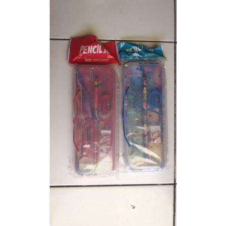 Tempat Pensil Kotak Pensil Fancy Karakter  + SET Isi Stationery Alat Tulis Study Set KT 6610 5 IN 1-1