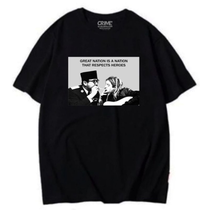 KAOS PENDEK KURT COBAIN DISTO - KAOS SOEKARNO FEAT KURT COBAIN  TERBARU
