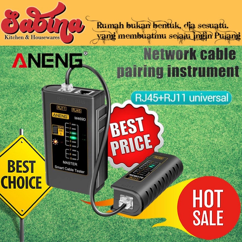 Tester Kabel Jaringan Internet Telepon Network RJ45 RJ11