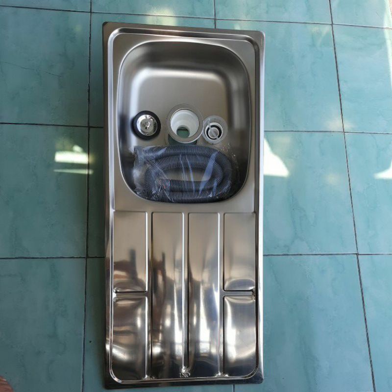 PROMO BAK CUCI PIRING STAINLESS UKURAN 96X43/BAK CUCI PIRING MURAH KOMPLIT SELANG