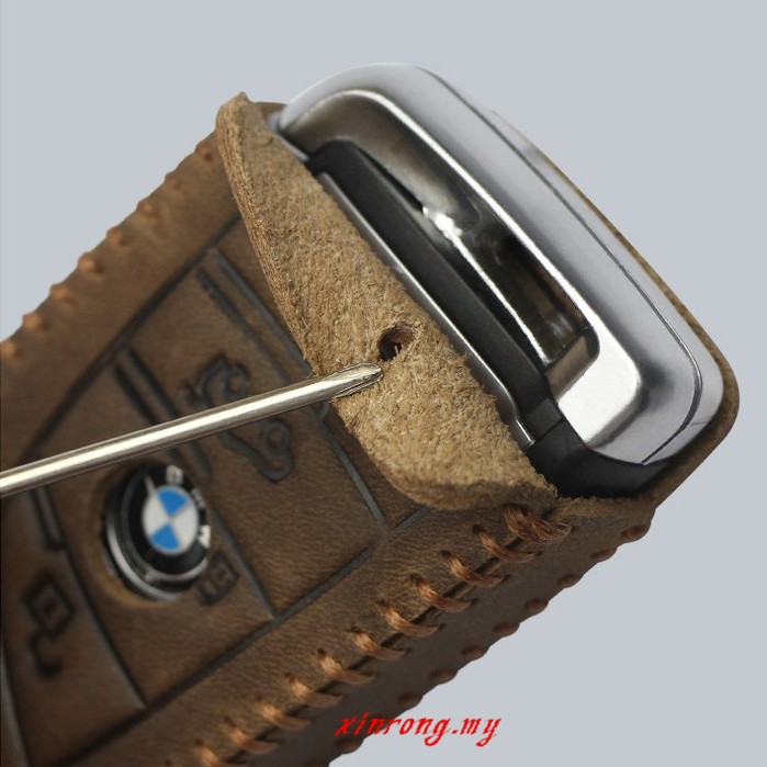 Case Pelindung Remote Kunci Mobil Keyless Bahan Kulit Asli Untuk Bmw