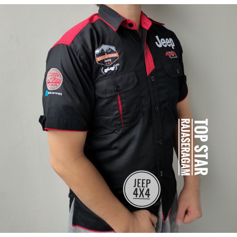 Baju Seragam Kemeja Otomotif JEEP 4X4 Komunitas Moto GP Kemeja Bordir Offroad