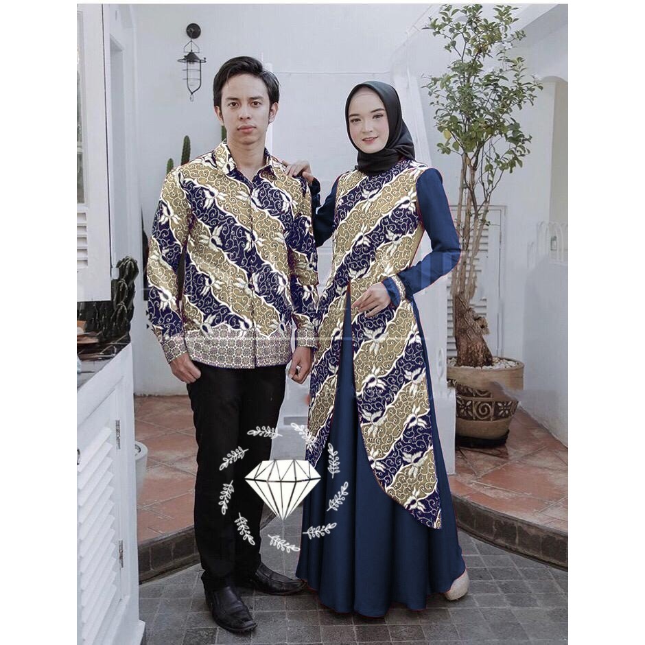 Baju Couple Keluarga Lebaran 2022 Couple Muslim Keluarga Terbaru Moscrepe Batik Furing Maxy Kondanga