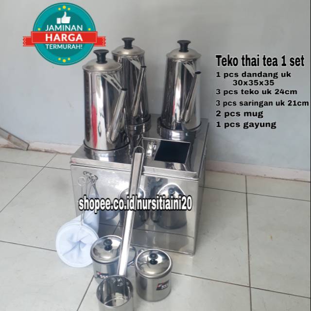 Teko thai tea 1set - paket teko thai tea - Dandang thai tea 1 set