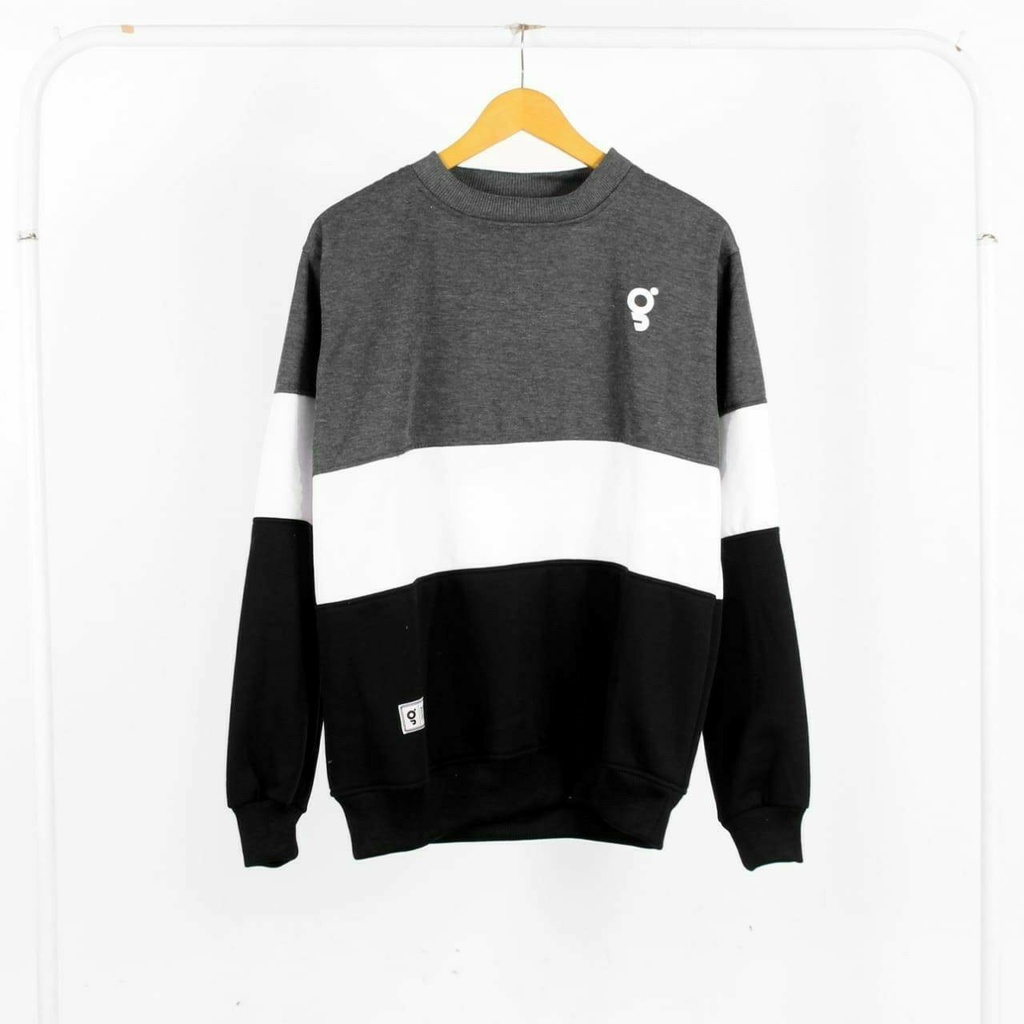 Crewneck Kombinasi Original Local l Sweater Kombinasi Basic Original