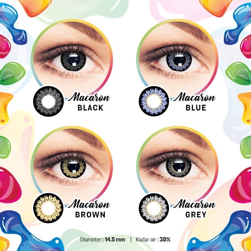 softlens 16 mm gel macaroon - lensa mata gel macaroon - kontak lensa gel macaron