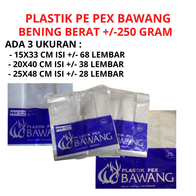 Jual Kantong Plastik Kresek Pex Pe Bening Bawang Ukuran 15 20 25 Shopee Indonesia 4496