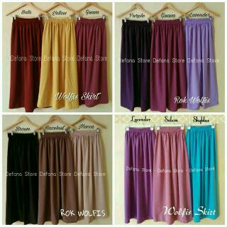  Rok  Wolfis Wolvis Skirt BEST SELLER Polos Panjang 