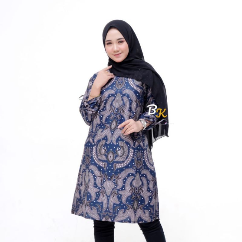 Maura Couple - Sania Ruffle Batik Couple Ori Ndoro Jowi Garansi Termurah Shopee - BATIK MODERN SOLO-Tunik klateng