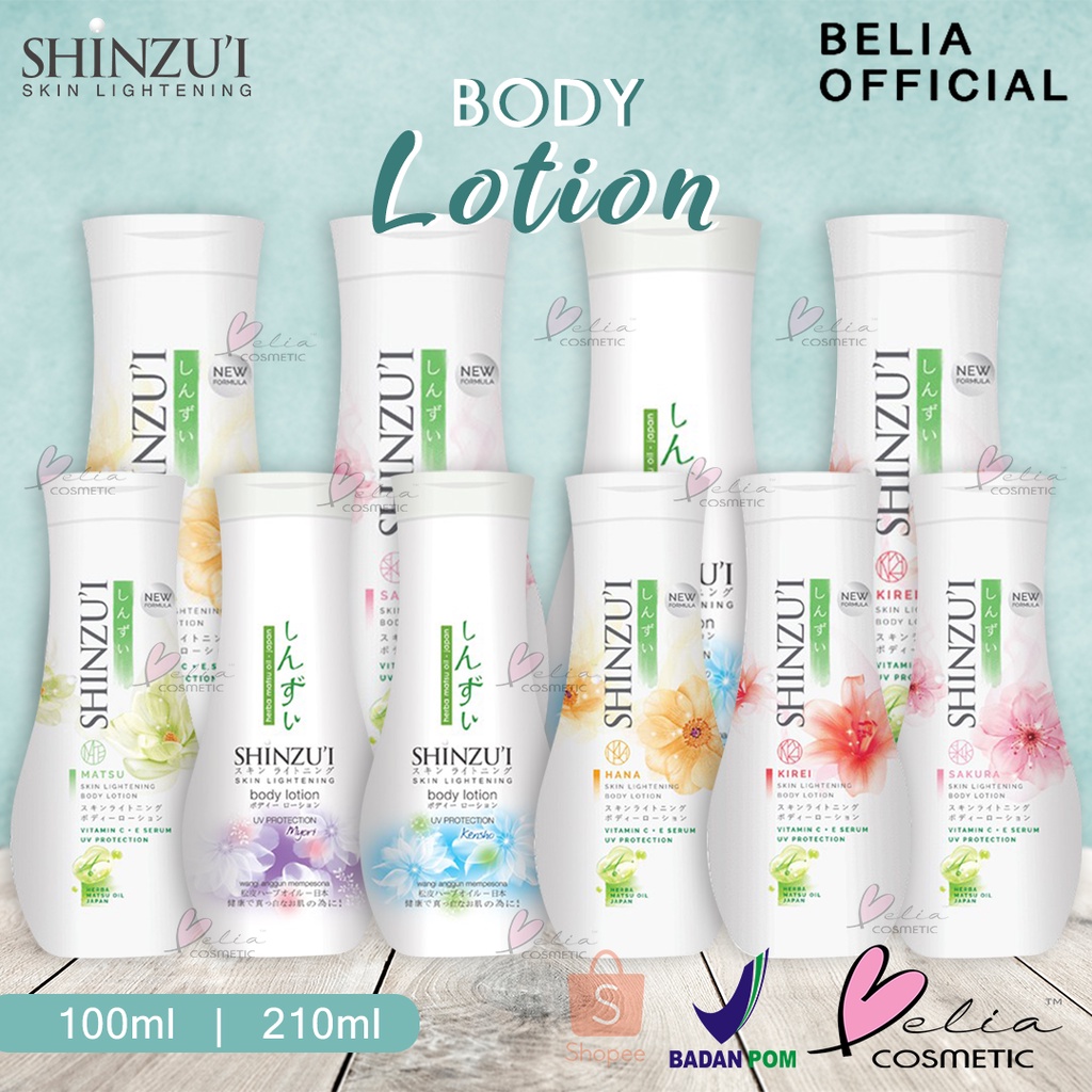 ❤ BELIA ❤ SHINZUI Body Lotion  UV Protection 100ml | 210ml | Pelembab Tubuh | BPOM