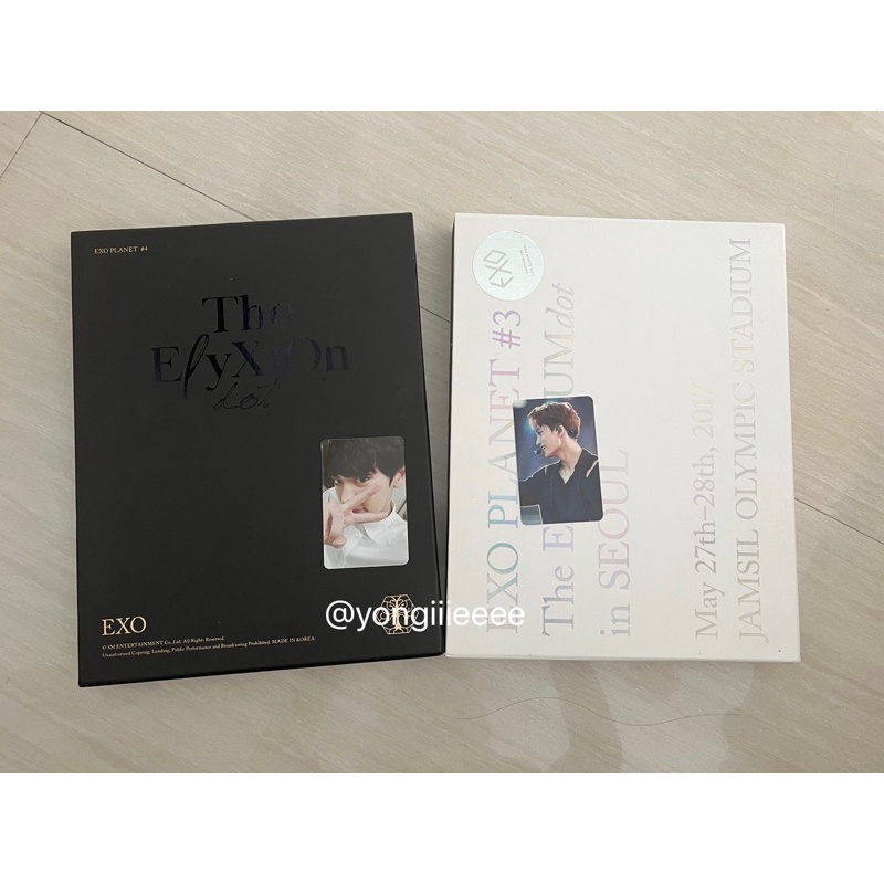 DVD Elyxion Dot (Photocard Chanyeol) & Exordium Dot Live Album (Photocard Kai)