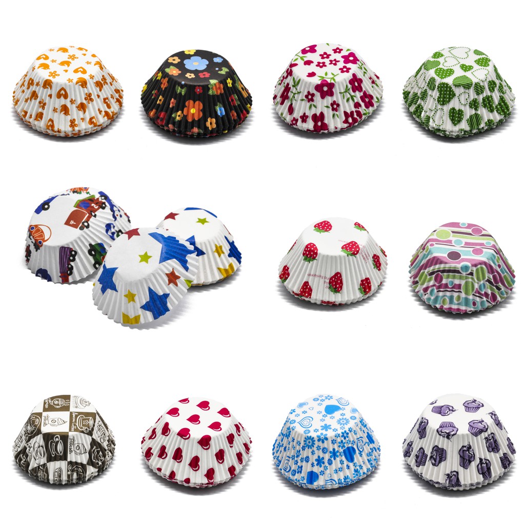 Jual Surprice Paper Cup Cake Motif Corak (100pcs) / Kertas Cupcake