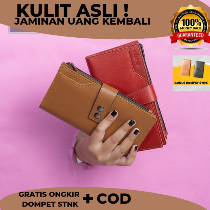 Dompet panjang wanita kulit asli branded original lunary