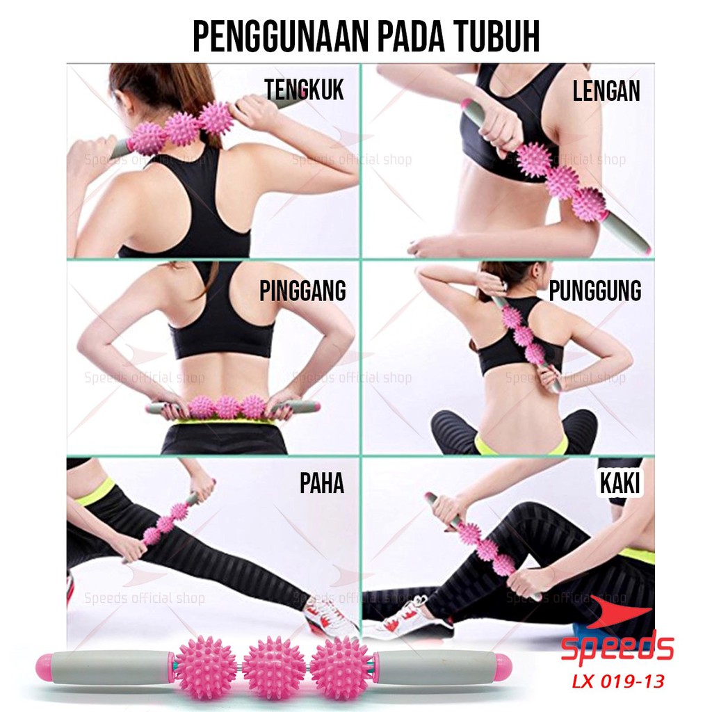 SPEEDS Massage Ball Alat Pijat Tongkat Pijat Roller Tongkat Duri Bola Duri Yoga dan Fitness 019-13