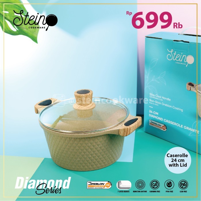 Stein Cookware - Diamond Caserolle with Lid 24cm