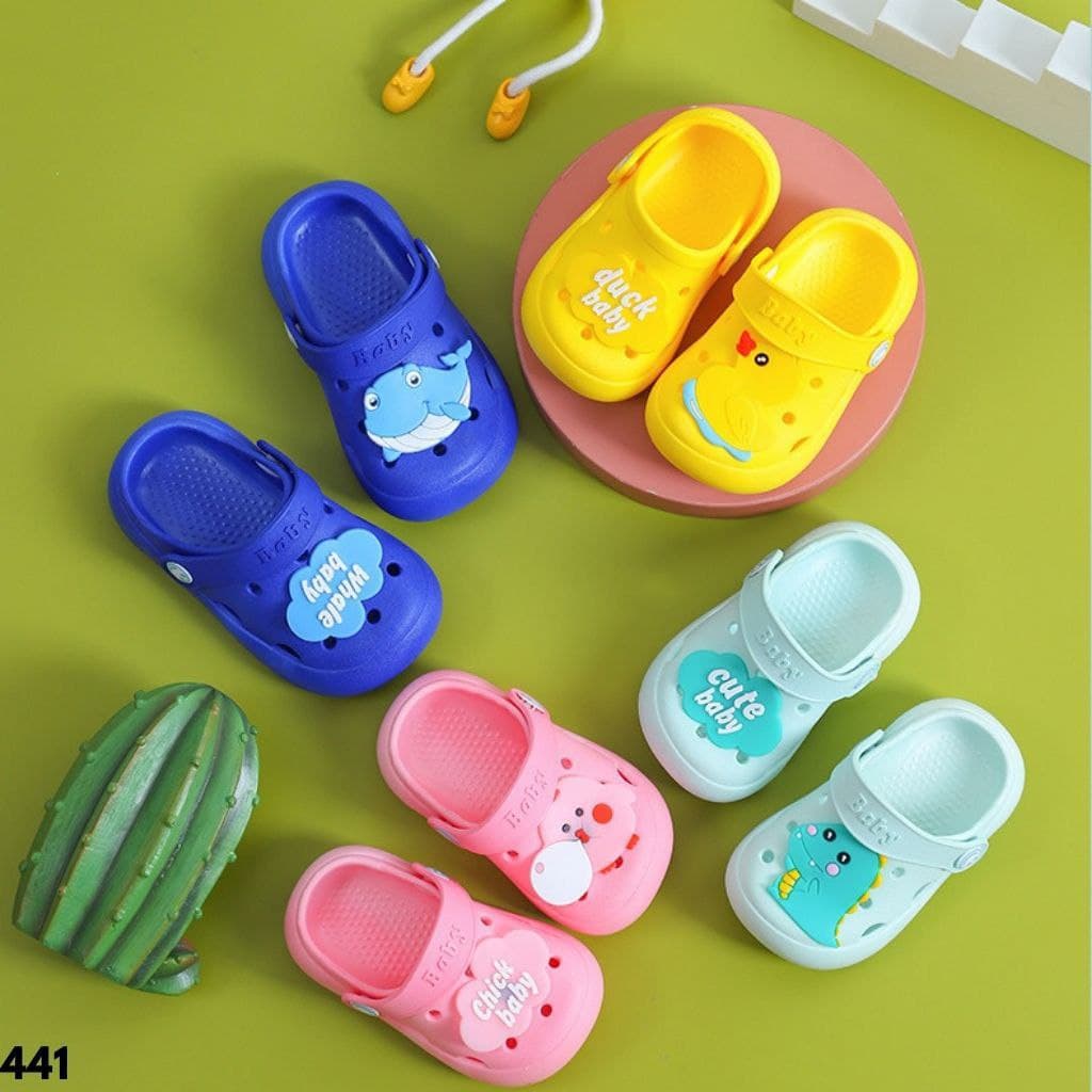 SANDAL ANAK BERKUALITAS BAHAN RUBBER ANTI SLIP LUCU DAN NYAMAN DIPAKAI MODEL DUCK SHARK 441