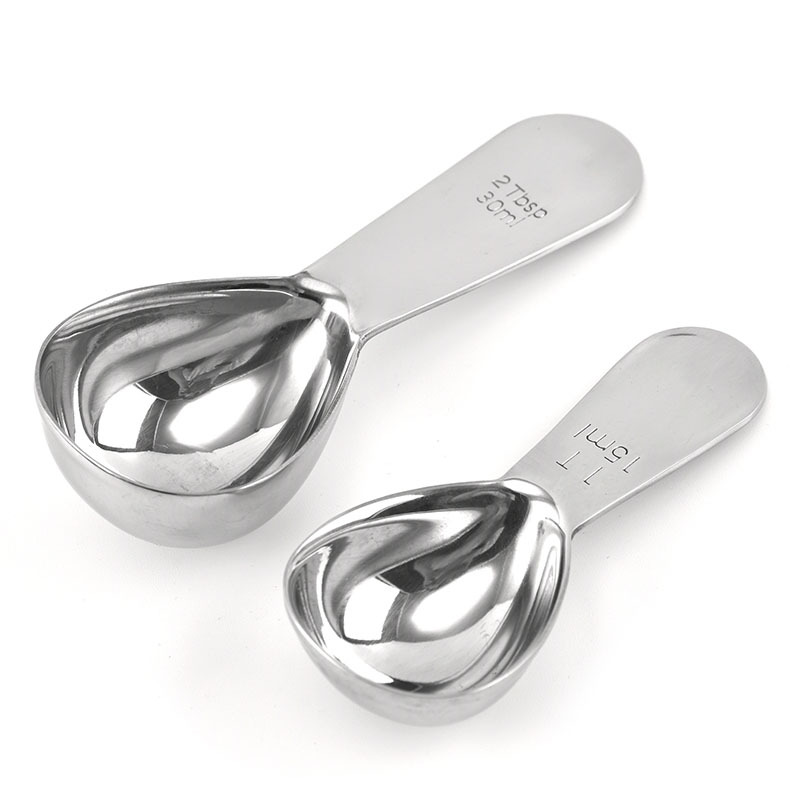 Hot Sale /15/30ml Sendok Takar Gula Kopi Stainless Steel/Sugar Powder Tea Measuring Scoop With Scale Sendok Ukur Dapur Coffee Accessorie