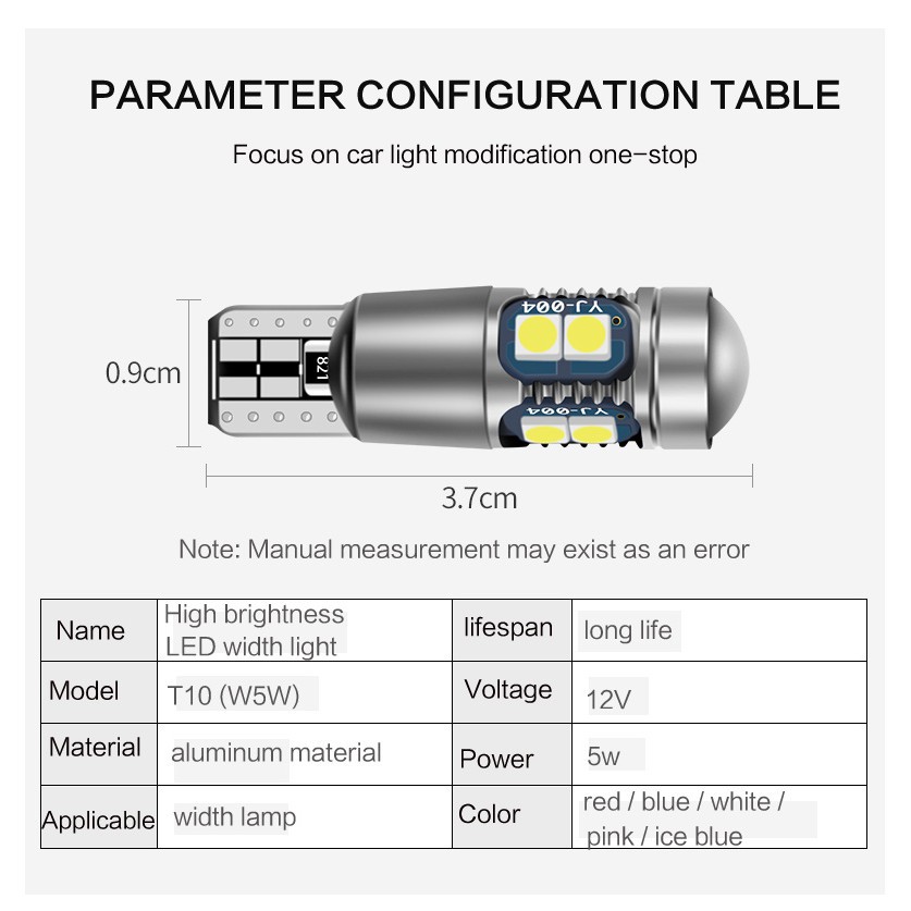 High quality highlight T10 W5W width light Position light License plate lamp