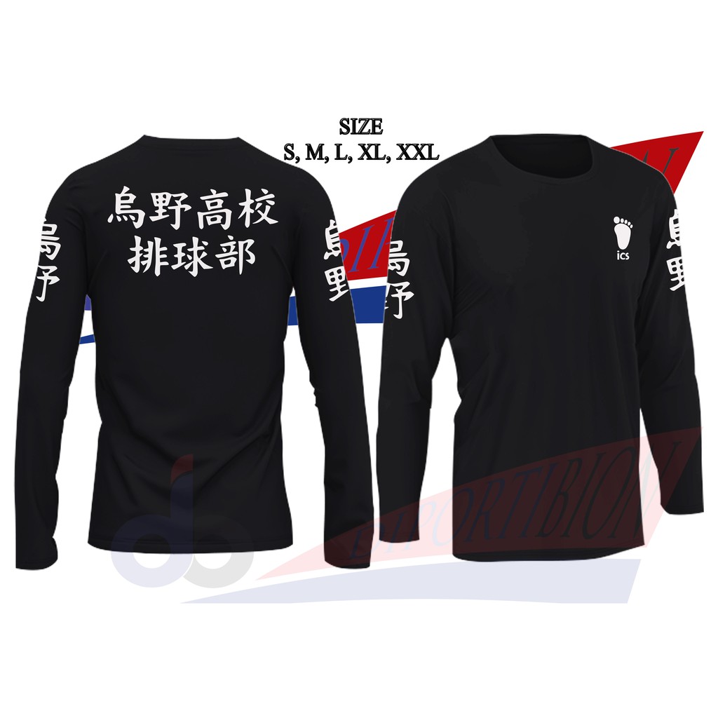 Lengan Panjang Unisex  ANIME Haikyuu, Karasuno /KAOS LENGAN PANJANG HAIKYUU KARASUNO GRAPHIC