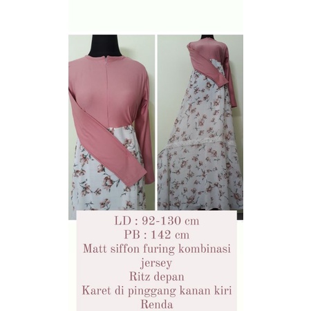 Gamis kombinasi pink-putih