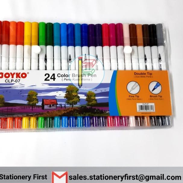 

♀ Brush Pen Joyko 24 Warna CLP-07 2in1 (Kuas dan Pena Warna) Set ℗