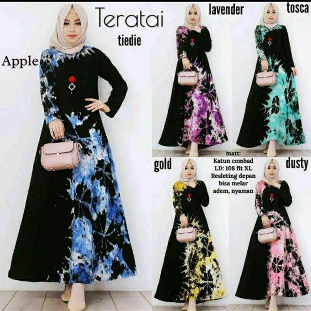  Gamis  kaos  teratai resleting depan busui  Shopee  Indonesia