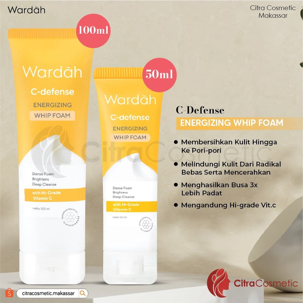 Wardah C-Defense Series DD- Cream Natural | DD-Cream Light | Creamy Wash | Whip Foam | C-Defense Face Mist | Mousse Moisturizer | Sleeping Mask | Creamy Wash |  Serum | Waterclay Mask