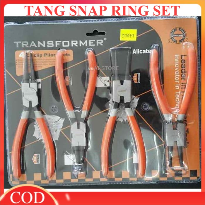 Tang Snap Ring Set Tang Transformer 4 Pcs Circlip Pliers Set Tang Snap Ring Serbaguna Alat Pertukangan