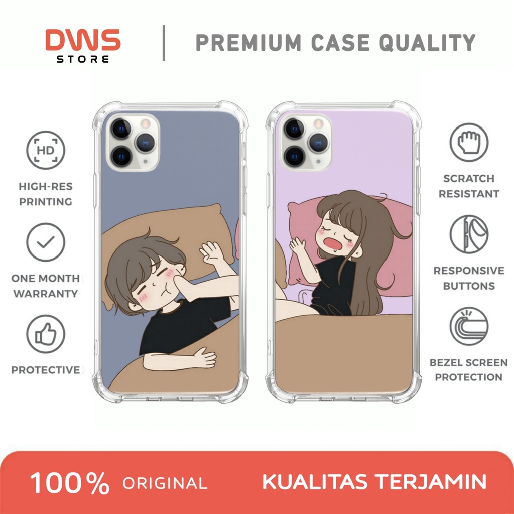 [A167] Case Couple Sleep Oppo Vivo Samsung Realme Iphone Redmi Note 4 5 6 7 8 9 10 Plus X XR 11 12 1