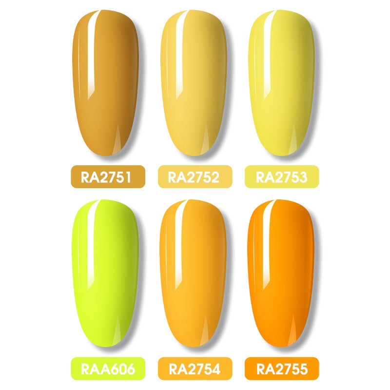 ROSALIND yellow series 7ml uv soak off gel polish / kutek gel kuning tahan 1 bulan