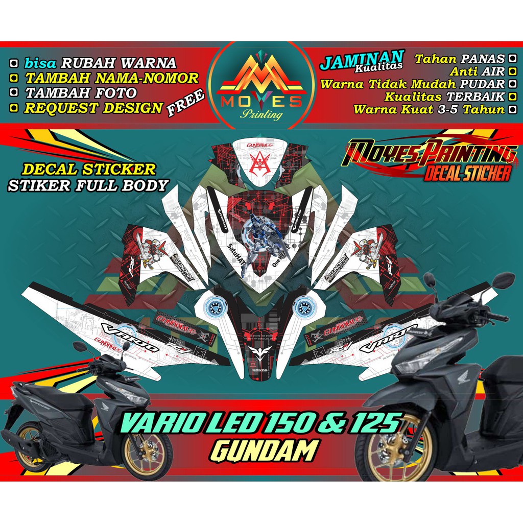 stiker vario LED decal full body honda vario LED 125 sticker vario 150 LED - gundam