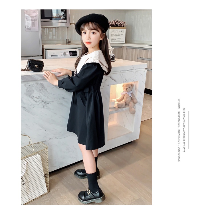 Dress Anak Perempuan Baju Remaja 9 - 14 tahun Gaun Katun Kerah Fashion Girl Teen LORIE Korean Style Import