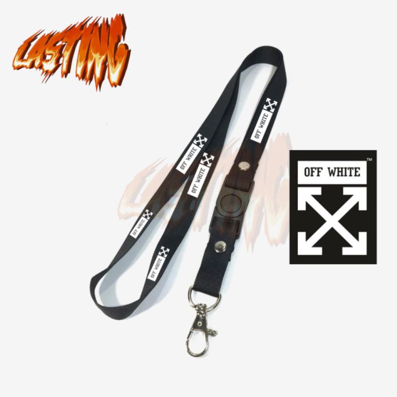 

Lanyard OFF WHITE / Distro GANTUNGAN KUNCI/GANTUNGAN ID CARD/GANTUNGAN POD Best seller / Bisa COD