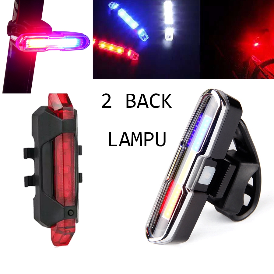 2 back lampu Lampu Belakang Sepeda LED 4 Modes Dengan 2 back lampu Lampu Belakang Sepeda LED 4 Modes Dengan