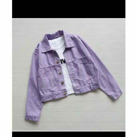 "Jaket jeans lilac"