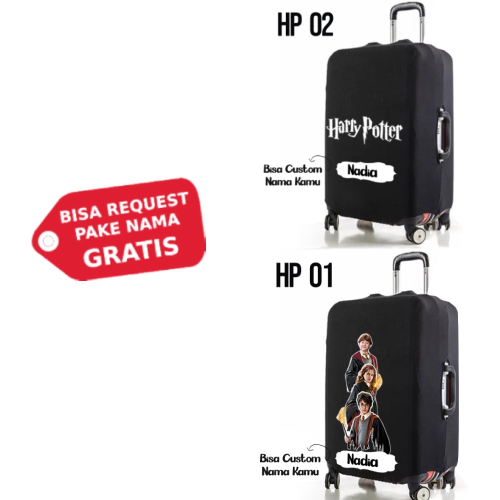 Sarung Pelindung Koper Motif Harry Potter Ukuran S M L Luggage Cover Stretch Size 20 22 24 28 Inch I