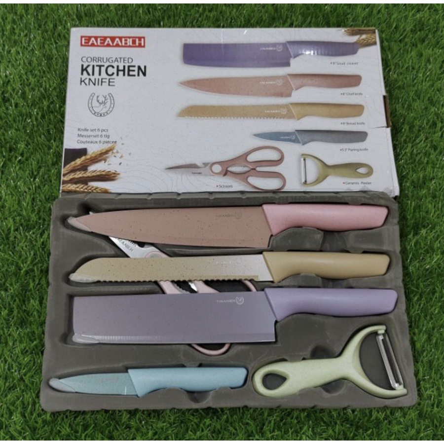 PISAU SET EAEAABCH 6 IN 1 / KNIFE SET EAEAABCH LAPISAN STAINLEES