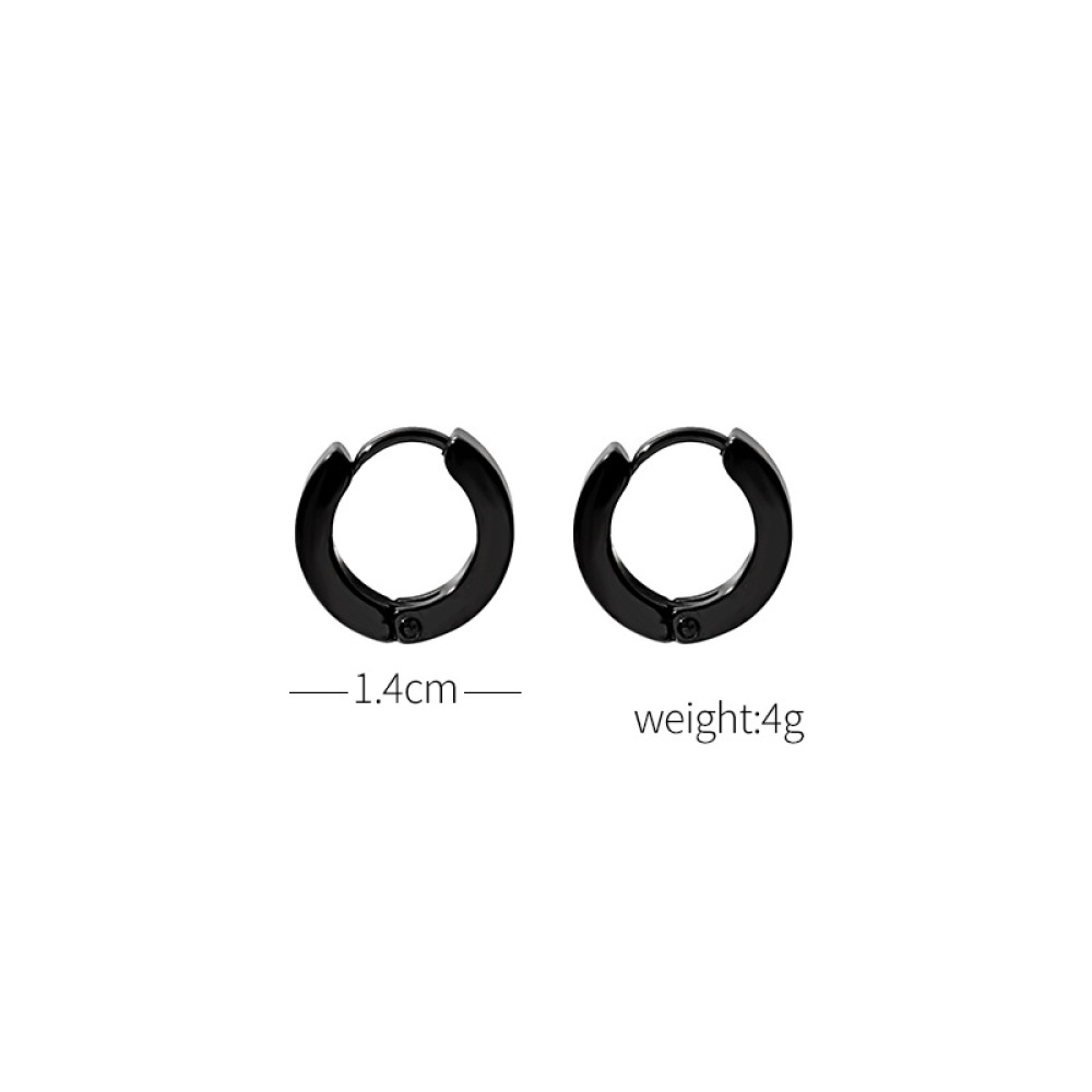 Anting Hoop Kecil Bahan Stainless Steel Warna Hitam Emas Silver Untuk Pria Dan Wanita