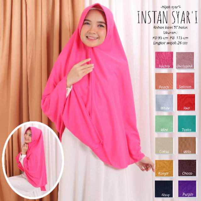 TERMURAHHH !!! HIJAB / JILBAB SYAR'I JUMBO - INSTAN SYAR'I BEST SELLER - BAHAN KAOS TC HALUS PREMIUM